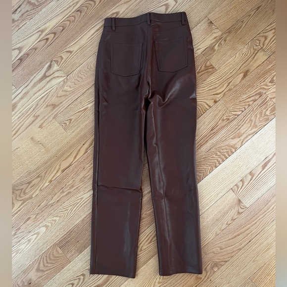 Aritzia Wilfred Leather Melina Pant in Cognac - Picture 4 of 7